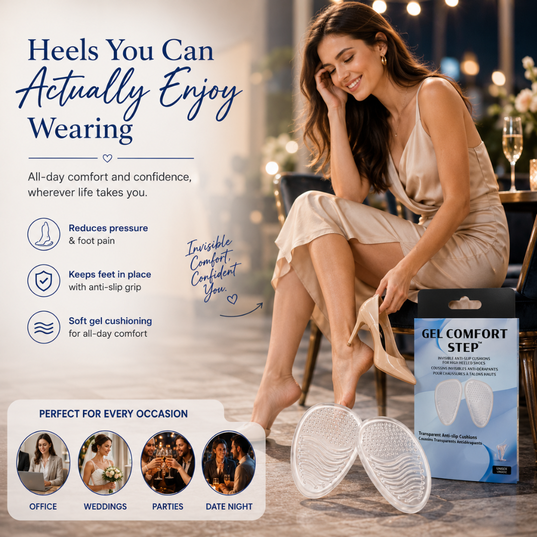 CAFFREY Gel Comfort Step — Clear Gel Cushions for High Heels