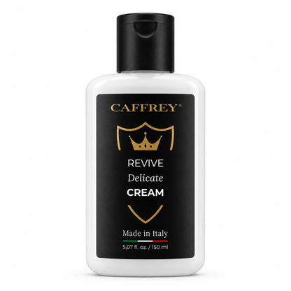 CAFFREY REVIVE Delicate Cream leather cleaner and conditioner, white 150 ml bottle with black flip cap