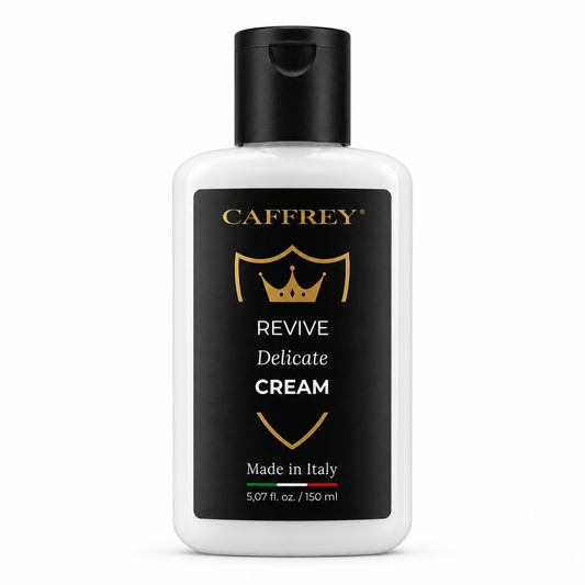 CAFFREY REVIVE Delicate Cream leather cleaner and conditioner, white 150 ml bottle with black flip cap
