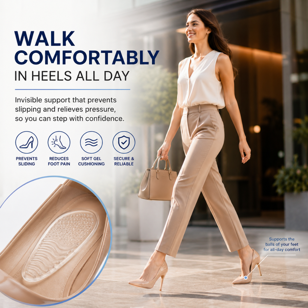 CAFFREY Gel Comfort Step — Clear Gel Cushions for High Heels