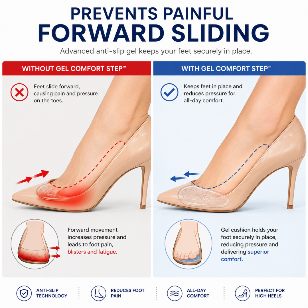 CAFFREY Gel Comfort Step — Clear Gel Cushions for High Heels