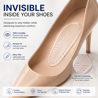 CAFFREY Gel Comfort Step — Clear Gel Cushions for High Heels