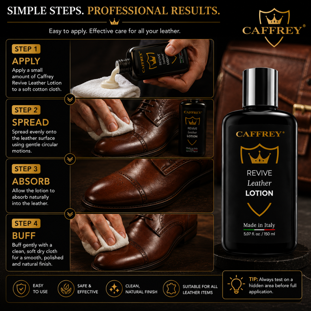 Existing CAFFREY Revive Leather Lotion application guide