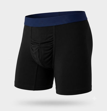 Single black CAFFREY Ballroom boxer brief with navy waistband