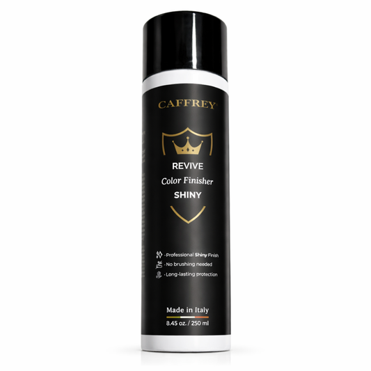 CAFFREY Revive Color Finisher Spray, Gloss (Shiny), 250 ml — original black capped can, made in Italy.