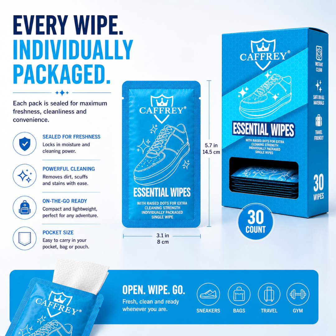 Caffrey Essential Wipes — Sneaker Cleaning Wipes, 30 Pack